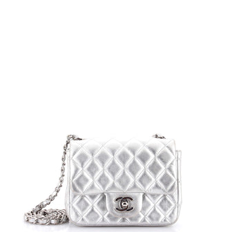 Chanel Vintage Square Classic Single Flap Bag Quilted Lambskin Mini