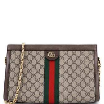 Gucci Ophidia Chain Shoulder Bag GG Coated Canvas Medium