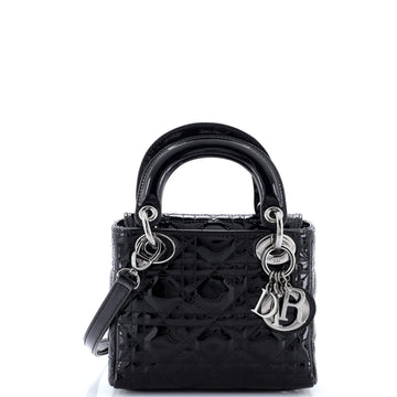 Christian Dior Lady Dior Bag Cannage Quilt Patent Mini