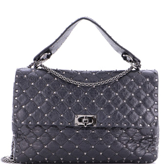 Valentino Garavani Rockstud Spike Flap Bag Quilted Leather Large
