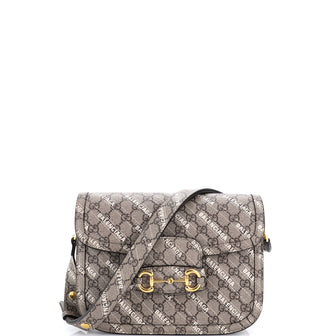 Gucci x Balenciaga The Hacker Project Horsebit 1955 Shoulder Bag GG Coated Canvas Small