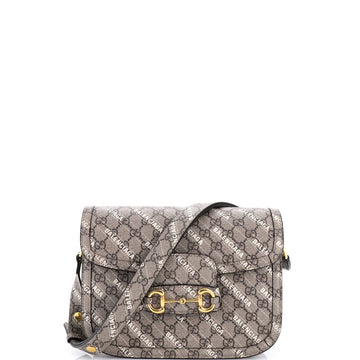 Gucci x Balenciaga The Hacker Project Horsebit 1955 Shoulder Bag GG Coated Canvas Small
