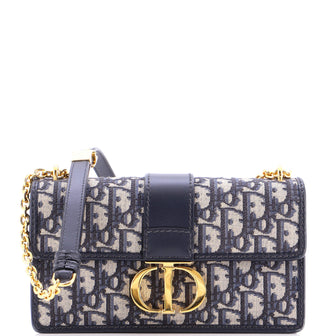 Christian Dior 30 Montaigne Chain Flap Bag Oblique Canvas East West