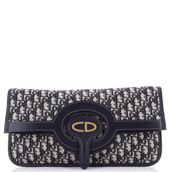 Christian Dior Fold Over Clutch Oblique Canvas