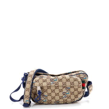 Gucci Front Pocket Sling Bag Embroidered GG Canvas Large