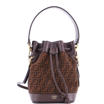 Fendi Mon Tresor Bucket Bag Zucca Suede Mini