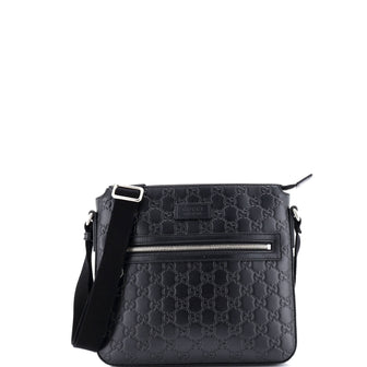 Gucci Signature Zip Messenger Bag Guccissima Leather Small