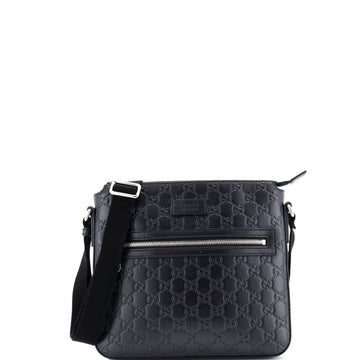Gucci Signature Zip Messenger Bag Guccissima Leather Small