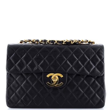 Chanel Vintage Classic Single Flap Bag Quilted Lambskin Maxi