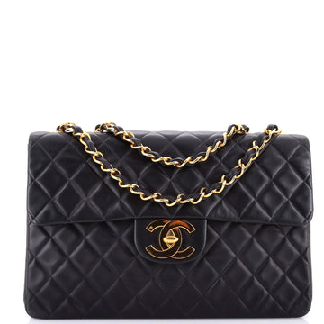 Chanel Vintage Classic Single Flap Bag Quilted Lambskin Maxi