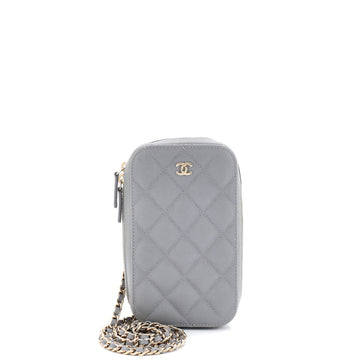 Chanel Zip Around Phone Case with Chain Quilted Caviar