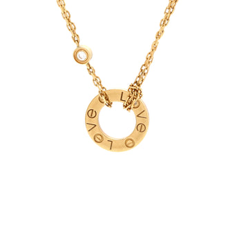Cartier 2 Diamonds Love Pendant Necklace 18K Yellow Gold and Diamonds