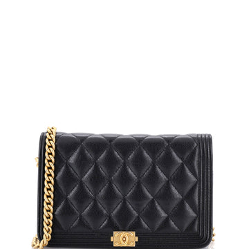 Chanel Boy Wallet on Chain Quilted Caviar