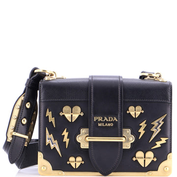 Prada Cahier Crossbody Bag Embellished Leather Small