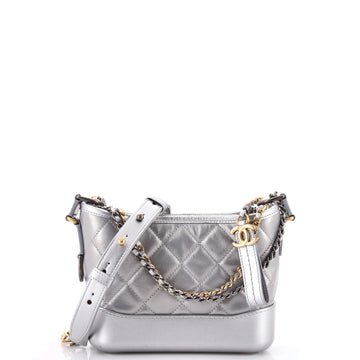 Chanel Gabrielle Hobo Quilted Metallic Aged Calfskin Small