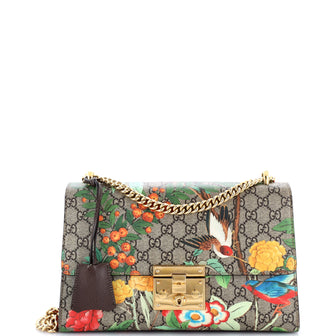 Gucci Padlock Shoulder Bag Tian Print GG Coated Canvas Medium