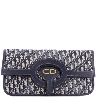 Christian Dior Fold Over Clutch Oblique Canvas
