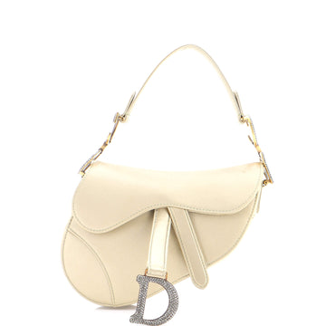 Christian Dior Saddle Handbag Satin with Crystals Mini