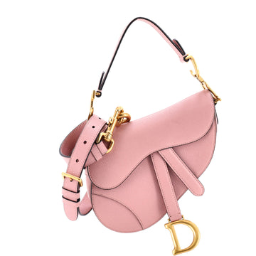 Christian Dior Saddle Handbag with Strap Leather Mini