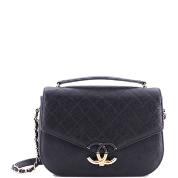 Chanel Thread Around Flap Bag Quilted Caviar Medium