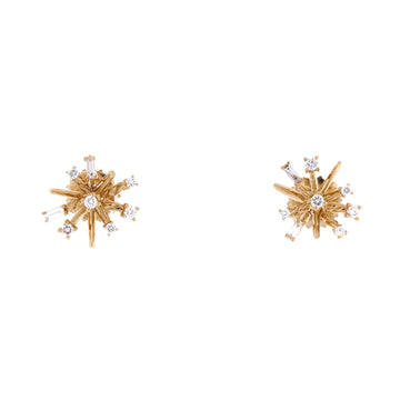 David Yurman Supernova Stud Earrings 18K Yellow Gold with Diamonds Petite