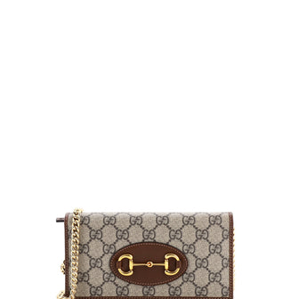 Gucci Horsebit 1955 Chain Wallet GG Coated Canvas