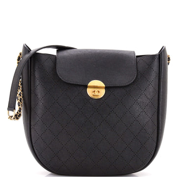 Chanel Flap Hobo Diamond Perforated Caviar Small