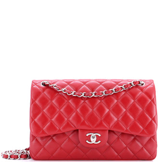 Chanel Classic Double Flap Bag Quilted Caviar Jumbo