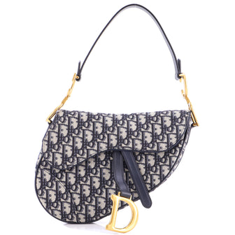 Christian Dior Saddle Handbag Oblique Canvas Medium