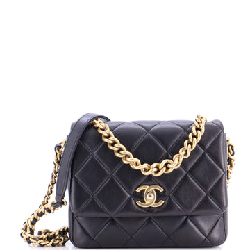 Chanel Side Note Flap Bag Quilted Lambskin Small