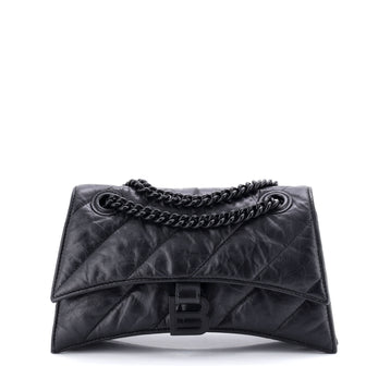 Balenciaga Crush Chain Flap Bag Quilted Crushed Calfskin Small