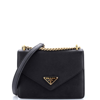 Prada Envelope Flap Chain Shoulder bag Saffiano Leather Small