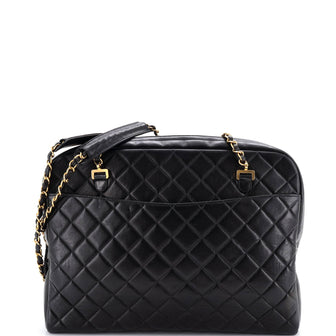 Chanel Vintage Front Pocket Camera Bag Quilted Lambskin Large