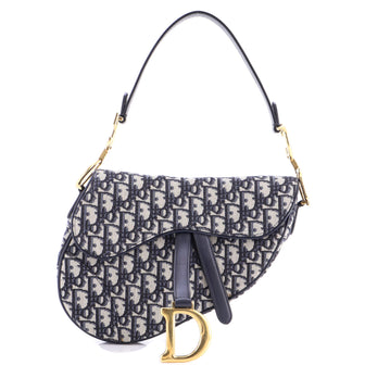 Christian Dior Saddle Handbag Oblique Canvas Medium