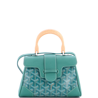 Goyard Saigon Top Handle Bag Coated Canvas with Leather Mini