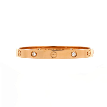 Cartier Love 4 Diamond Bracelet 18K Rose Gold with Diamonds