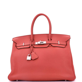 Hermes Birkin Handbag Pink Clemence with Palladium Hardware 35