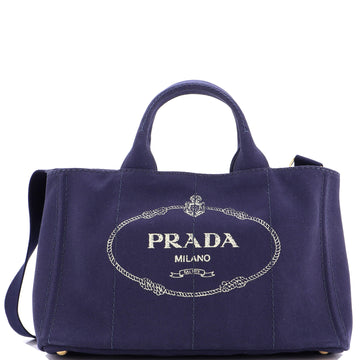 Prada Canapa Convertible Tote Canvas Medium