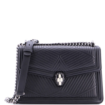 Bvlgari Serpenti Forever Shoulder Bag Quilted Leather Small