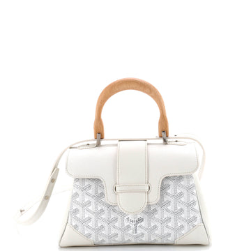 Goyard Saigon Top Handle Bag Coated Canvas with Leather Mini