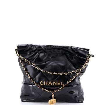 Chanel 22 Chain Hobo Quilted Calfskin and Patent Small