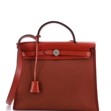 Hermes Herbag Zip Leather and Toile 31