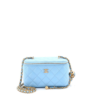 Chanel Pearl Crush Vanity Case with Chain Quilted Lambskin Small