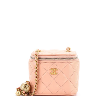Chanel Pearl Crush Vanity Case with Chain Quilted Lambskin Mini