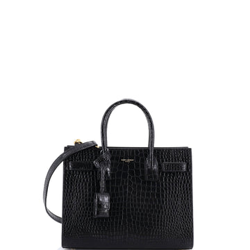 Saint Laurent Sac de Jour NM Bag Crocodile Embossed Leather Baby