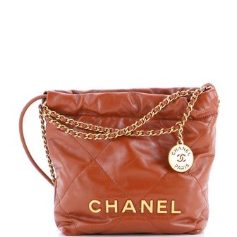 Chanel 22 Chain Hobo Quilted Calfskin Mini