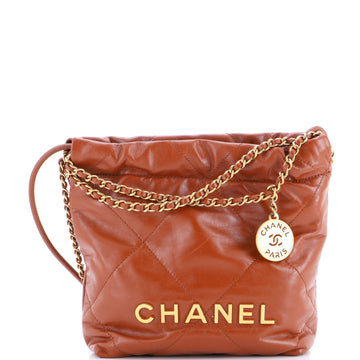 Chanel 22 Chain Hobo Quilted Calfskin Mini