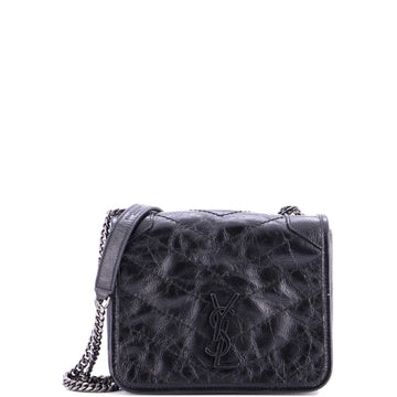 Saint Laurent Niki Chain Wallet Matelasse Chevron Leather