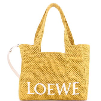 Loewe Paula's Ibiza Logo Convertible Tote Raffia Medium