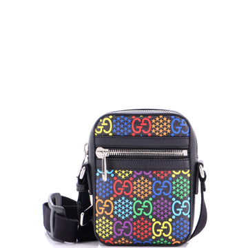 Gucci Front Zip Messenger Bag Psychedelic Print GG Coated Canvas Mini